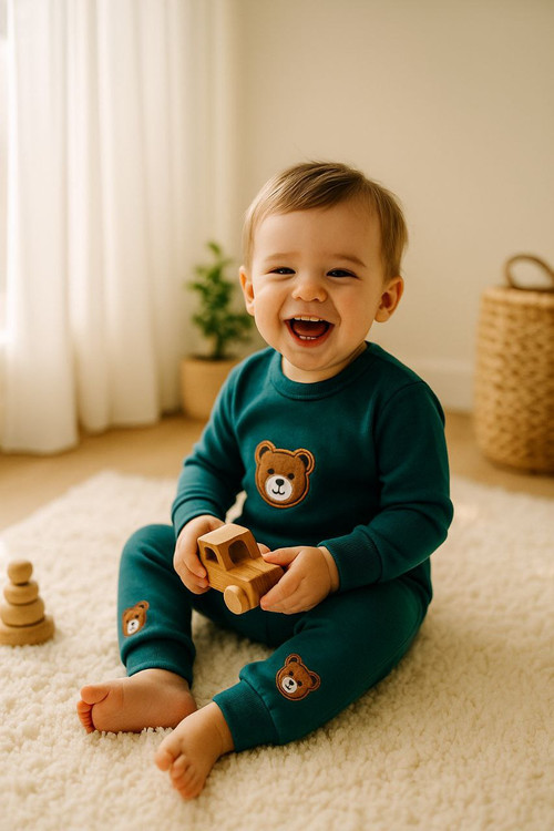 ست بادی شلوار تدی نوزادی بچگانه