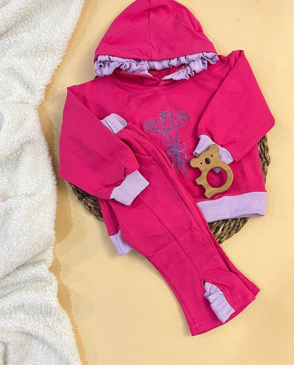 هودی شلوار دخترانه صورتی