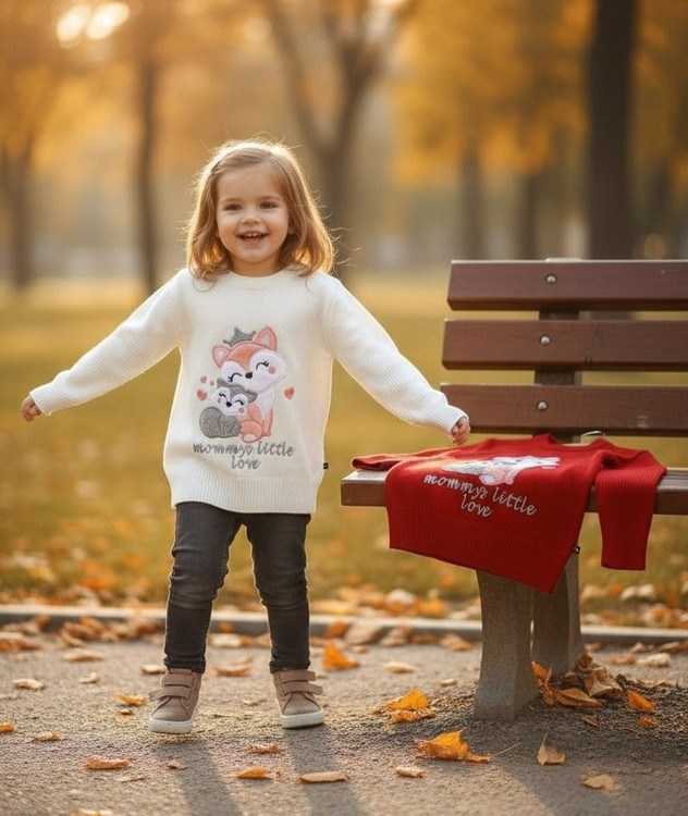 ژاکت بافت دخترانه گلدوزی