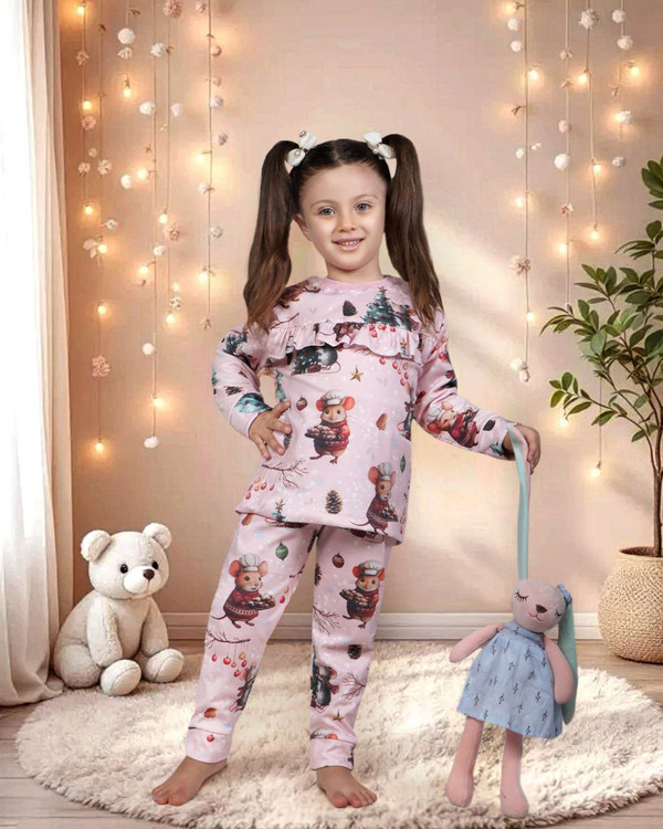 بلوز آستین بلند شلوار دخترانه