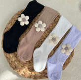 جورابشلواری ضخیم سفید گل بابونه