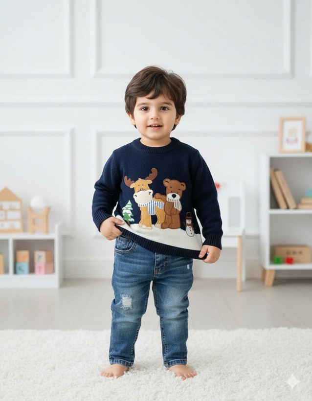 بافت پسرانه طرح حیوانات 12 تا 18 ماه