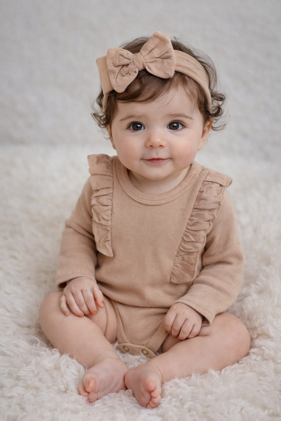 هدبند نوزادی کرم رنگ