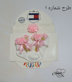 ست جوراب هدبند نوزادی
